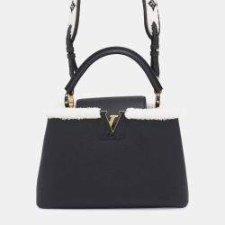 Louis Vuitton Black Capucines Taurillon Leather Shearling MM Bag