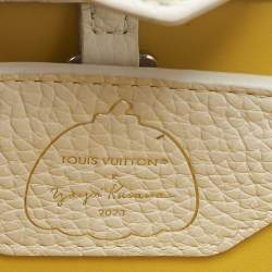 Pre Owned Louis Vuitton x Yayoi Kusama White Leather Painted Dots Capucines BB Bag