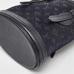 Pre Owned Louis Vuitton Black Monogram Satin Mini Bucket Bag