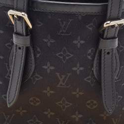 Pre Owned Louis Vuitton Black Monogram Satin Mini Bucket Bag