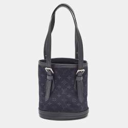 Pre Owned Louis Vuitton Black Monogram Satin Mini Bucket Bag