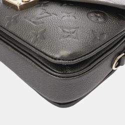 Pre Owned Louis Vuitton Gunmetal Monogram Empreinte Leather Pochette Metis MM Handbag