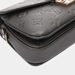 Pre Owned Louis Vuitton Gunmetal Monogram Empreinte Leather Pochette Metis MM Handbag