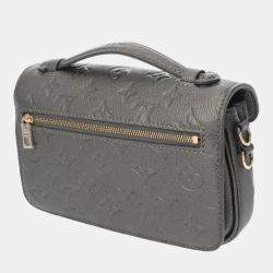Pre Owned Louis Vuitton Gunmetal Monogram Empreinte Leather Pochette Metis MM Handbag