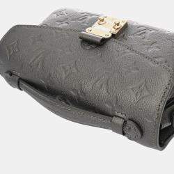 Pre Owned Louis Vuitton Gunmetal Monogram Empreinte Leather Pochette Metis MM Handbag