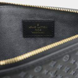 Pre Owned Louis Vuitton Black Nanogram Leather Pochette Lexington Chain Shoulder Bag