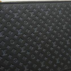 Pre Owned Louis Vuitton Black Nanogram Leather Pochette Lexington Chain Shoulder Bag