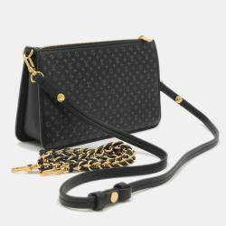Pre Owned Louis Vuitton Black Nanogram Leather Pochette Lexington Chain Shoulder Bag