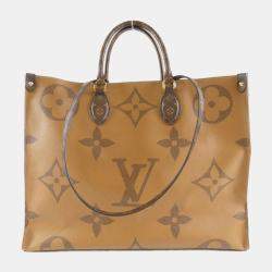 Pre Owned Louis Vuitton Brown Monogram Canvas Giant OnTheGo GM Tote Bag
