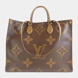 Pre Owned Louis Vuitton Brown Monogram Canvas Giant OnTheGo GM Tote Bag