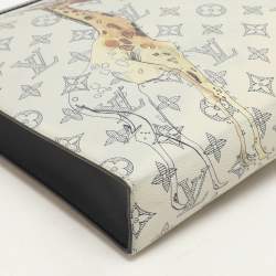 Pre Owned Louis Vuitton x Chapman Brothers White Monogram Savane Canvas Pochette