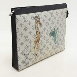 Pre Owned Louis Vuitton x Chapman Brothers White Monogram Savane Canvas Pochette