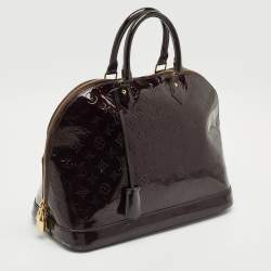 Pre Owned Louis Vuitton Amarante Monogram Vernis Alma GM Bag