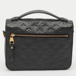 Pre Owned Louis Vuitton Black Monogram Empreinte Pochette Metis Bag