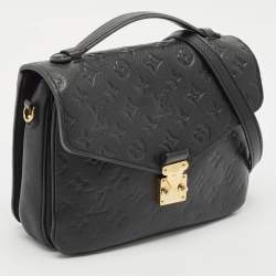 Pre Owned Louis Vuitton Black Monogram Empreinte Pochette Metis Bag