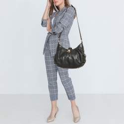 Louis Vuitton Black Monogram Mahina Leather XS Bag