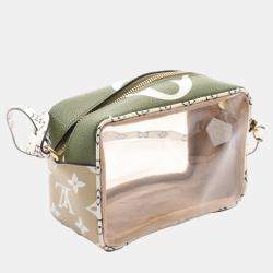 Pre Owned Louis Vuitton White Khaki Monogram Giant Canvas Beach Shoulder Bag