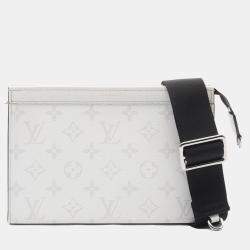 Louis Vuitton White Taigarama Leather Gaston Wearable Wallet Shoulder Bag