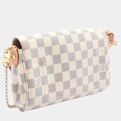 Louis Vuitton White Damier Azur Canvas Favorite PM Crossbody Bag