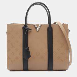 Pre Owned Louis Vuitton Beige and Black Monogram Canvas Very MM Tote Bag