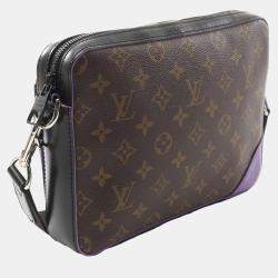 Louis Vuitton Purple, Brown and Black Monogram Macassar Canvas Trio Messenger Shoulder Bag