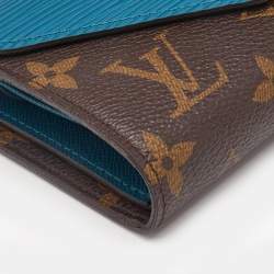 Louis Vuitton Turquoise Epi Leather and Monogram Canvas Marie-Lou Compact Wallet 