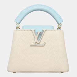 Louis Vuitton Quartz Pink & Sky Blue Leather Lovelock Chain Capucines Nano Bag