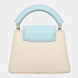 Louis Vuitton Quartz Pink & Sky Blue Leather Lovelock Chain Capucines Nano Bag