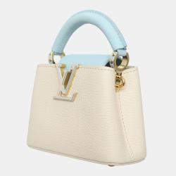 Louis Vuitton Quartz Pink & Sky Blue Leather Lovelock Chain Capucines Nano Bag