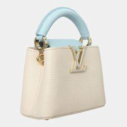 Louis Vuitton Quartz Pink & Sky Blue Leather Lovelock Chain Capucines Nano Bag