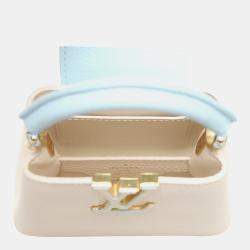 Louis Vuitton Quartz Pink & Sky Blue Leather Lovelock Chain Capucines Nano Bag