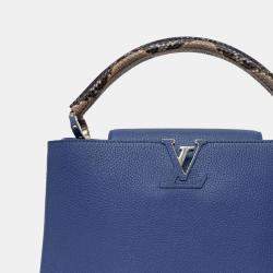Louis Vuitton Blue Leather Python Capucines MM Bag