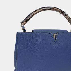 Louis Vuitton Blue Leather Python Capucines MM Bag