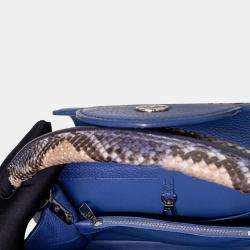 Louis Vuitton Blue Leather Python Capucines MM Bag