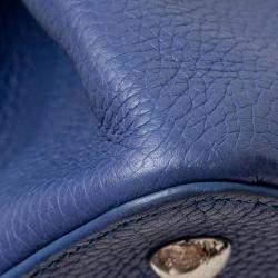 Louis Vuitton Blue Leather Python Capucines MM Bag