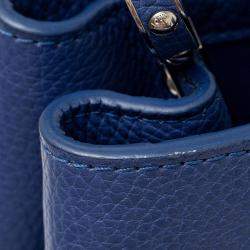 Louis Vuitton Blue Leather Python Capucines MM Bag