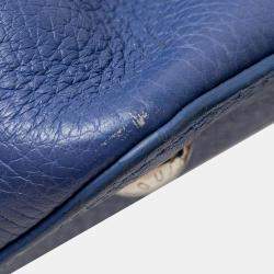 Louis Vuitton Blue Leather Python Capucines MM Bag