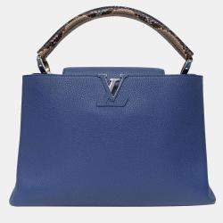 Louis Vuitton Blue Leather Python Capucines MM Bag