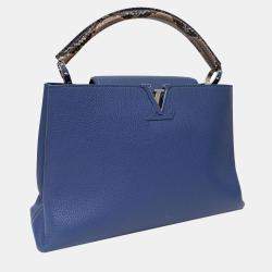 Louis Vuitton Blue Leather Python Capucines MM Bag