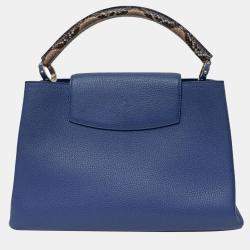Louis Vuitton Blue Leather Python Capucines MM Bag