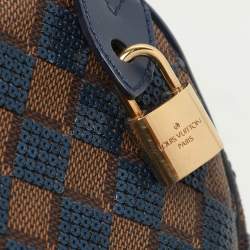 Pre Owned Louis Vuitton Damier Ebene and Sequins Paillettes Limited Edition Speedy 30 Bag