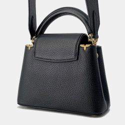 Pre Owned Louis Vuitton Capucines Black Taurillon Leather Size Mini