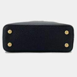 Pre Owned Louis Vuitton Capucines Black Taurillon Leather Size Mini