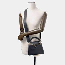 Pre Owned Louis Vuitton Capucines Black Taurillon Leather Size Mini