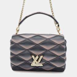 Louis Vuitton Black & Pink Lambskin Leather GO-14 MM Shoulder Bag