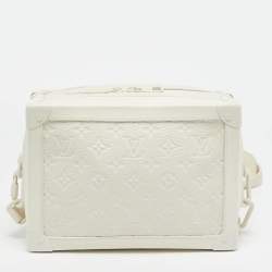 Louis Vuitton Powder White Monogram Taurillon Leather Soft Trunk Bag