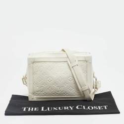 Louis Vuitton Powder White Monogram Taurillon Leather Soft Trunk Bag