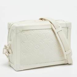 Louis Vuitton Powder White Monogram Taurillon Leather Soft Trunk Bag