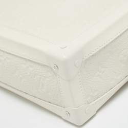 Louis Vuitton Powder White Monogram Taurillon Leather Soft Trunk Bag