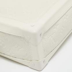 Louis Vuitton Powder White Monogram Taurillon Leather Soft Trunk Bag